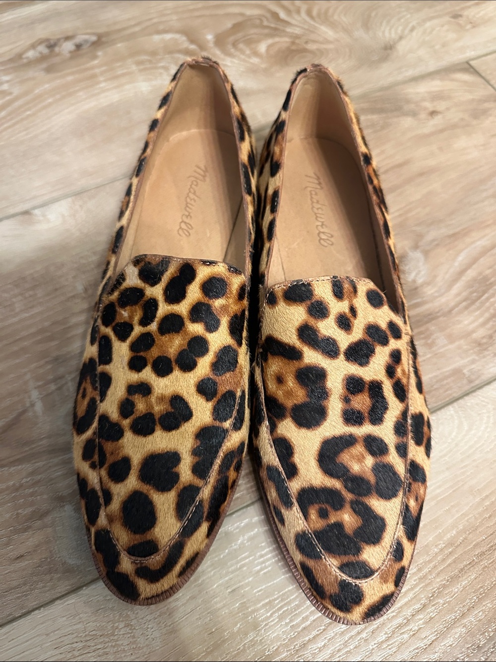 Madewell Leopard-Print Slip-On Loafers in Tan and Black